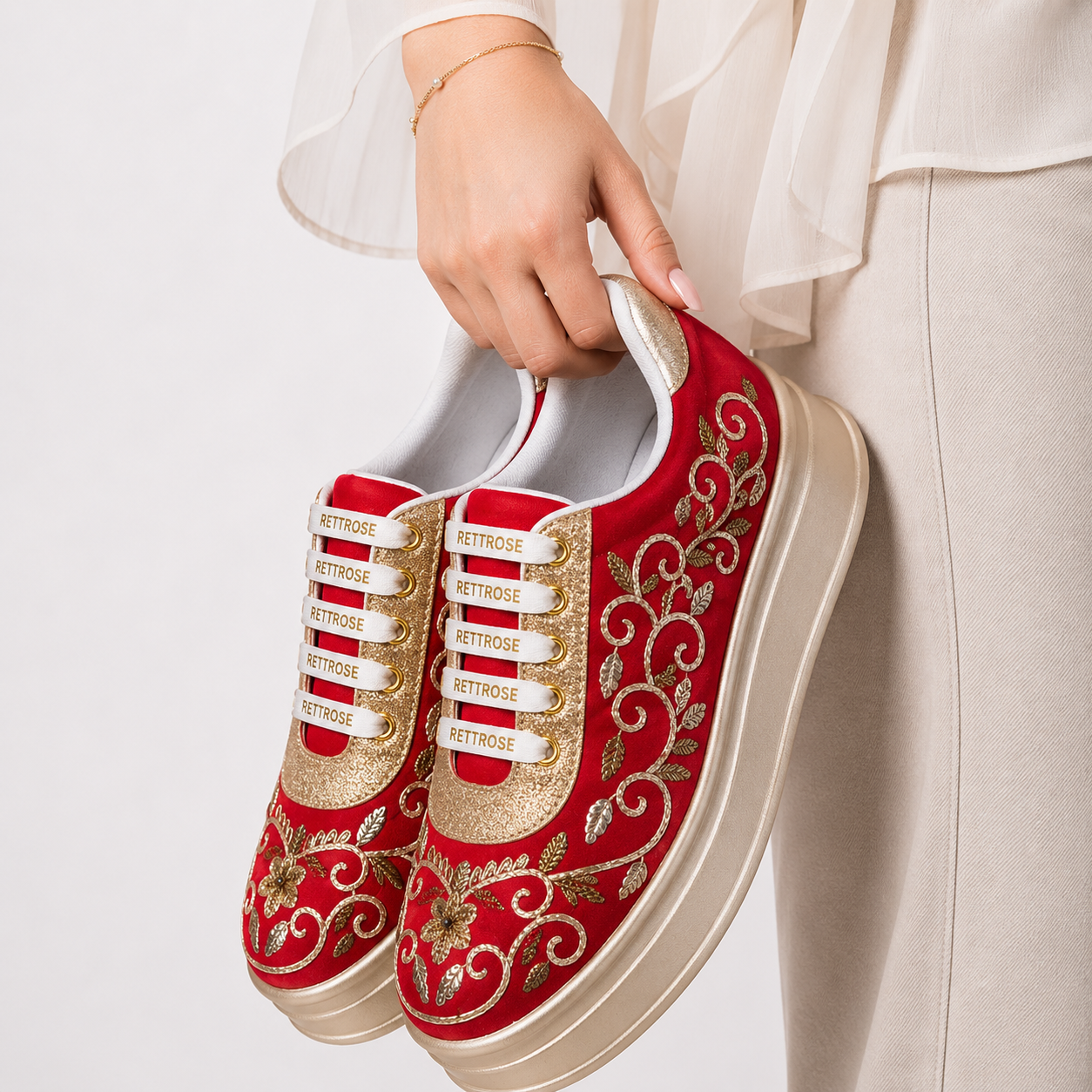 The Monarch Luxury Baroque Vine Embellished Trainer