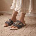 The Starlit Butterfly Grey Embellished Flats