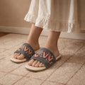 The Valentina Lush Grey Embellished Flats