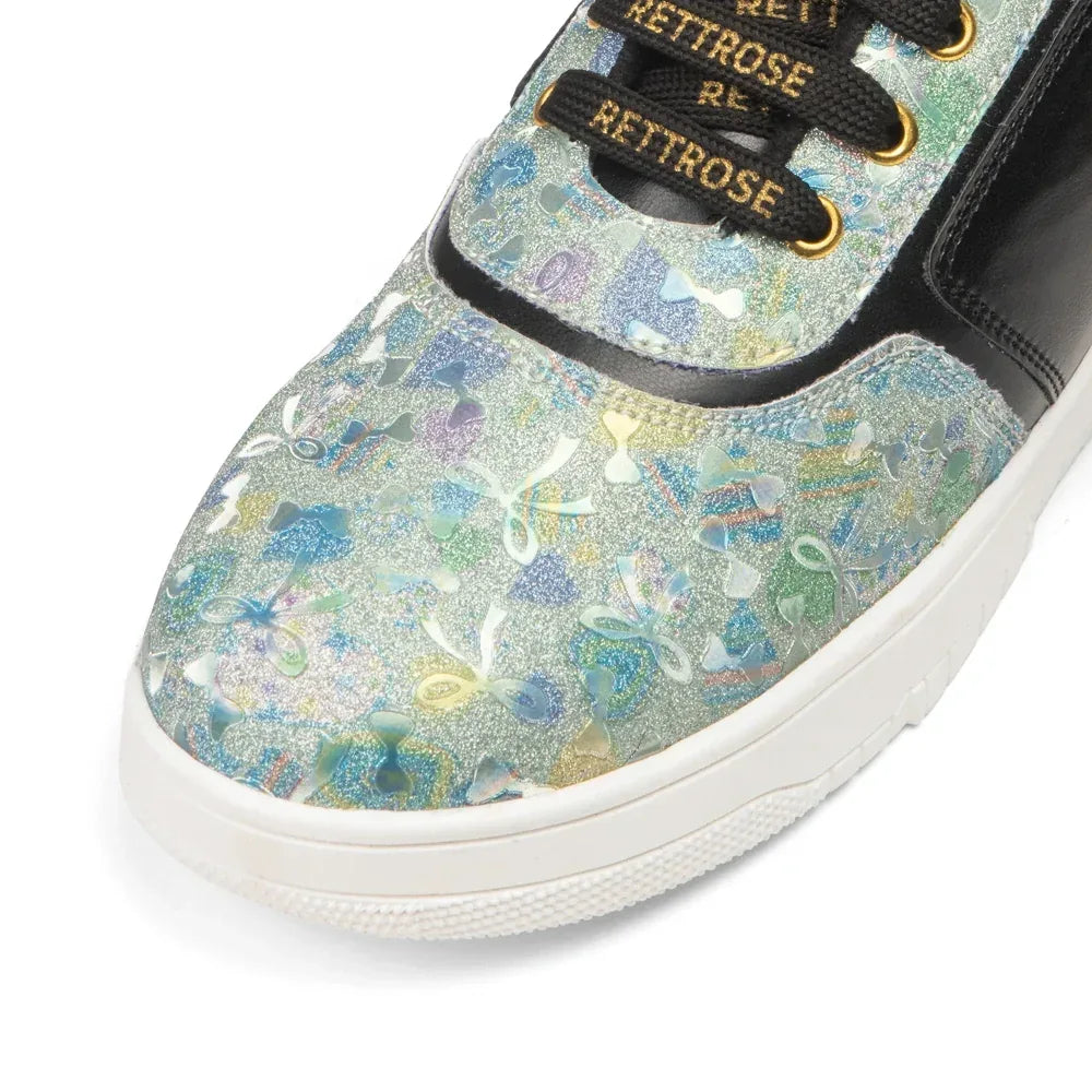 The Ocean Haze Lemon Black Luxury Embellished Casual Sneaker