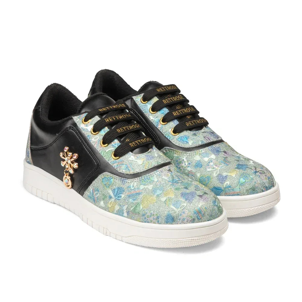 The Ocean Haze Lemon Black Luxury Embellished Casual Sneaker
