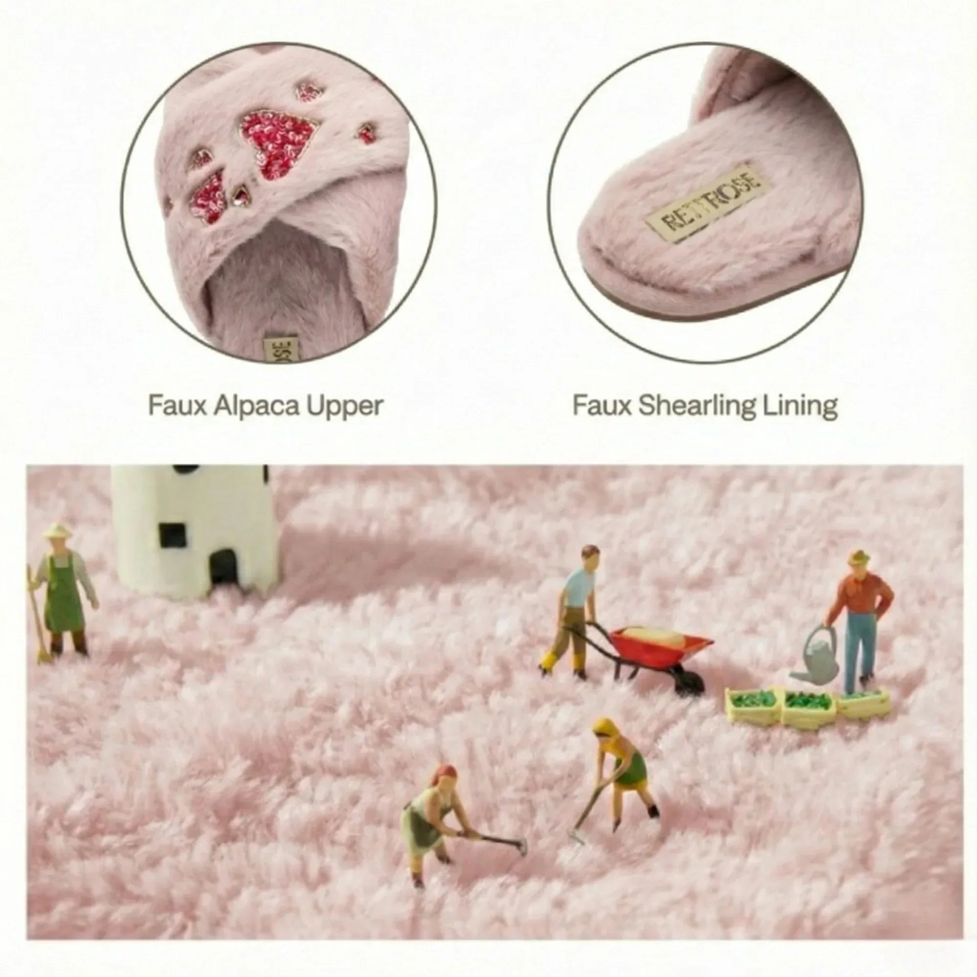 The Kaylee Dusky Pink Luxury Plush Diamante Embellished Slippers