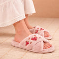 The Kaylee Dusky Pink Luxury Plush Diamante Embellished Slippers