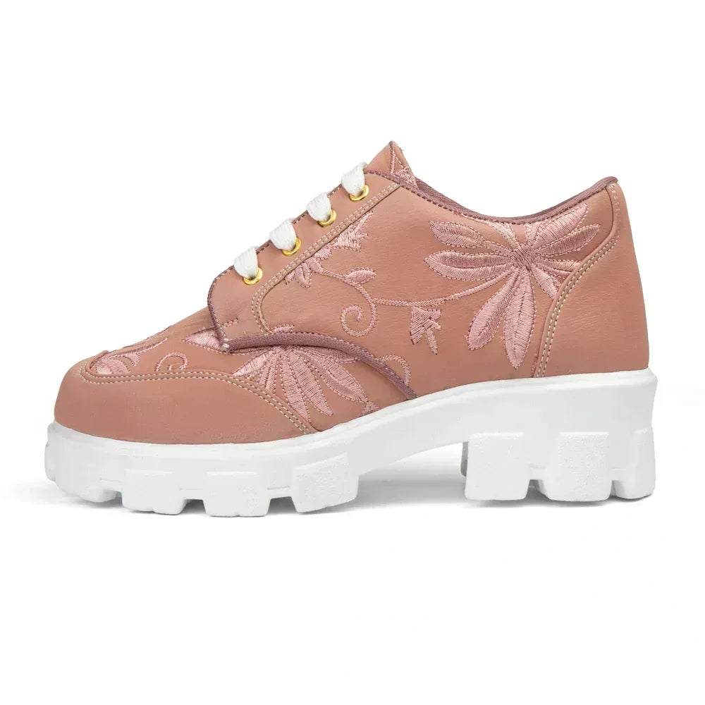 The Rose Blush Peach Luxury Embellished Casual Sneaker