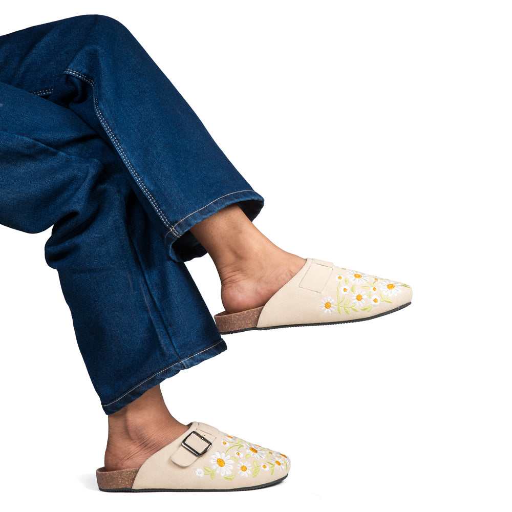 The Daisy Floral Luxury Embellished Slides
