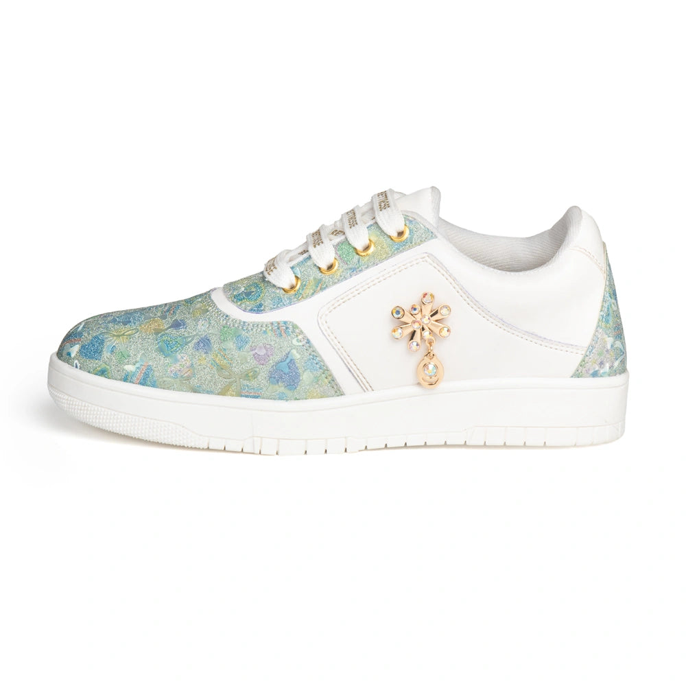 The Ocean Haze Lemon White Luxury Embellished Casual Sneaker