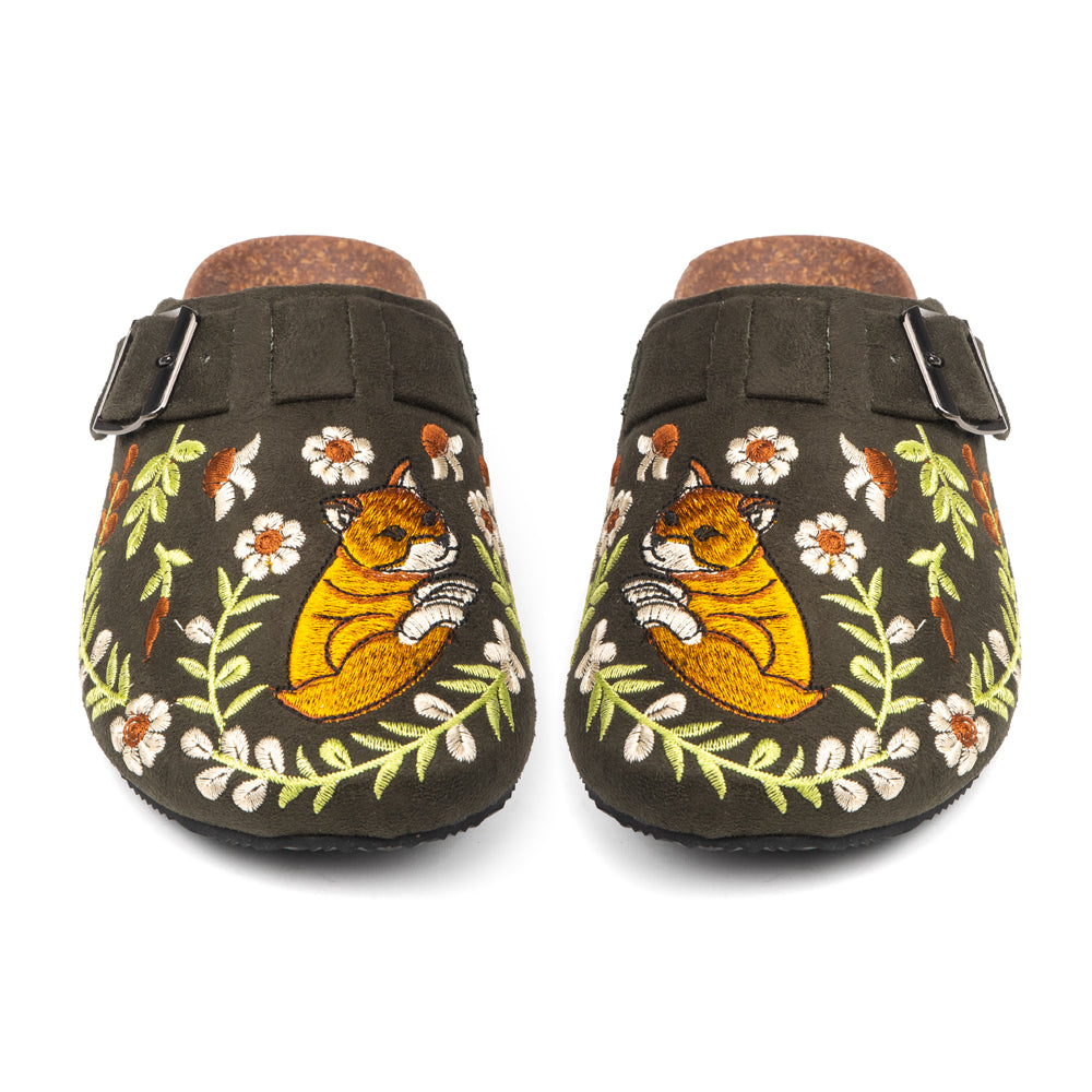 The Wildflower Fox Luxury Embellished Slides