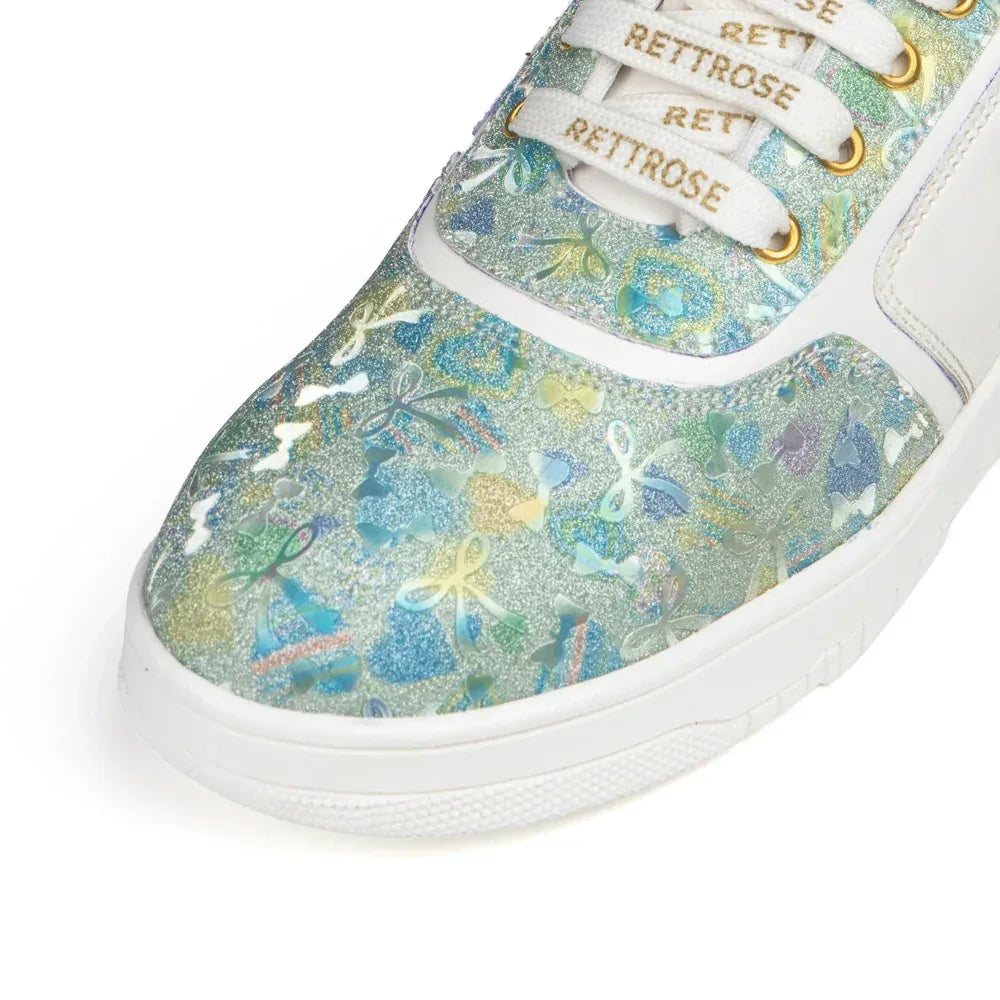 The Ocean Haze Lemon White Luxury Embellished Casual Sneaker