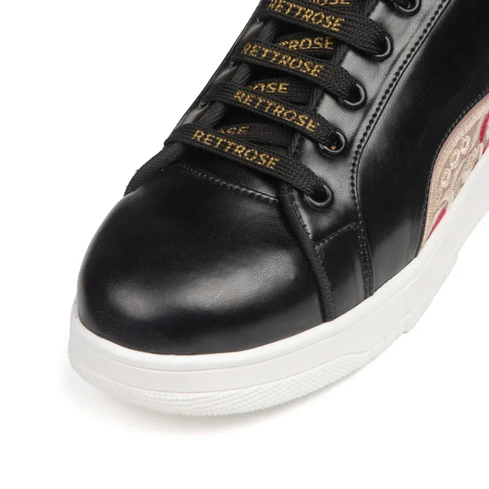 The Medallion Wave Black Red Luxury Embellished Casual Sneaker