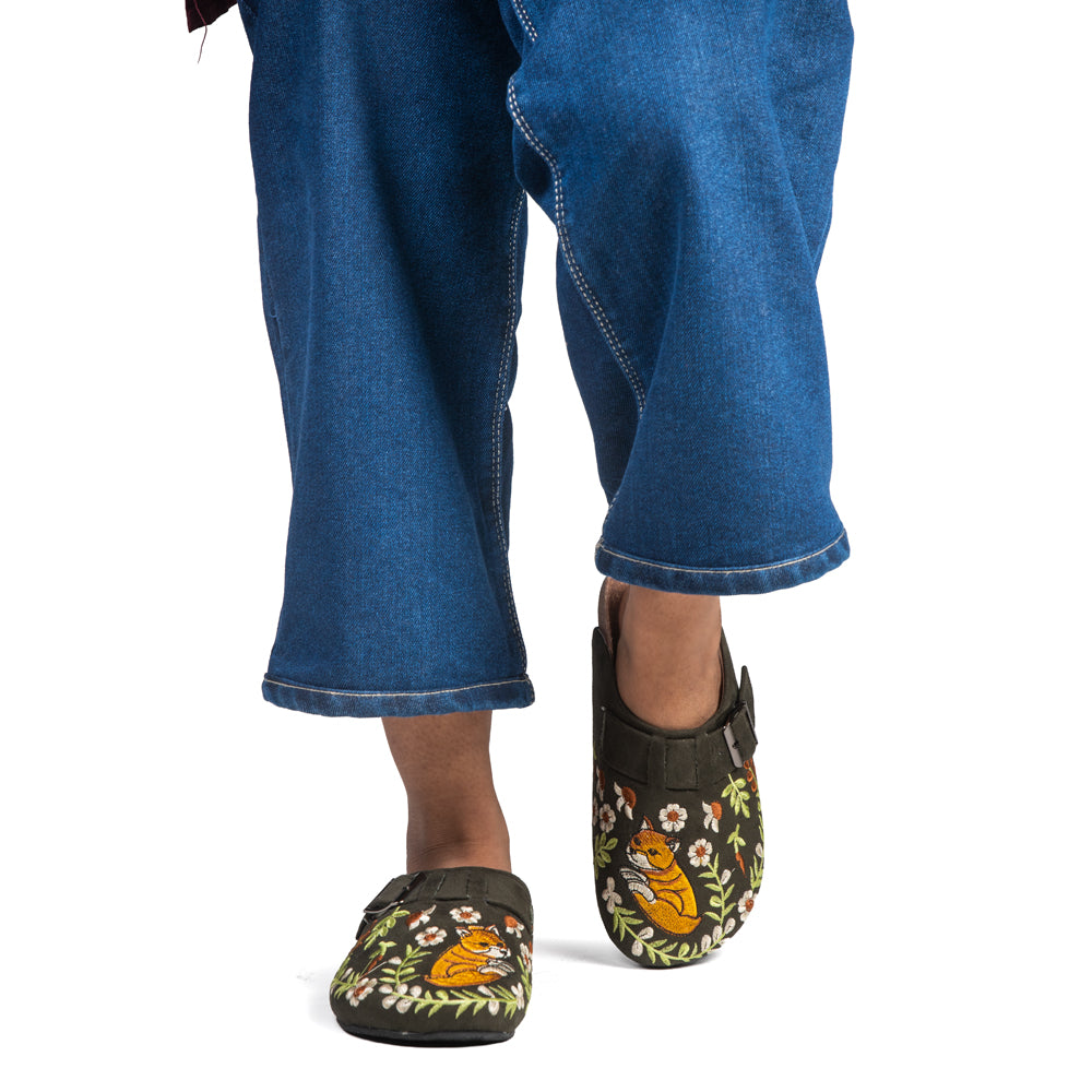 The Wildflower Fox Luxury Embellished Slides