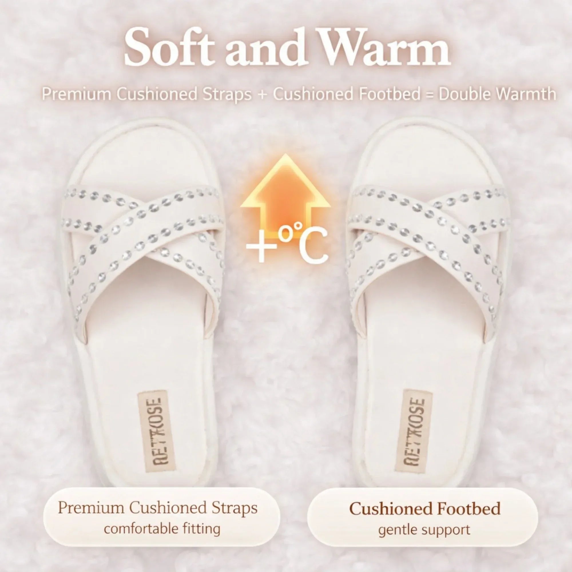 The Willow White Luxury Cross Over Embellished Slides