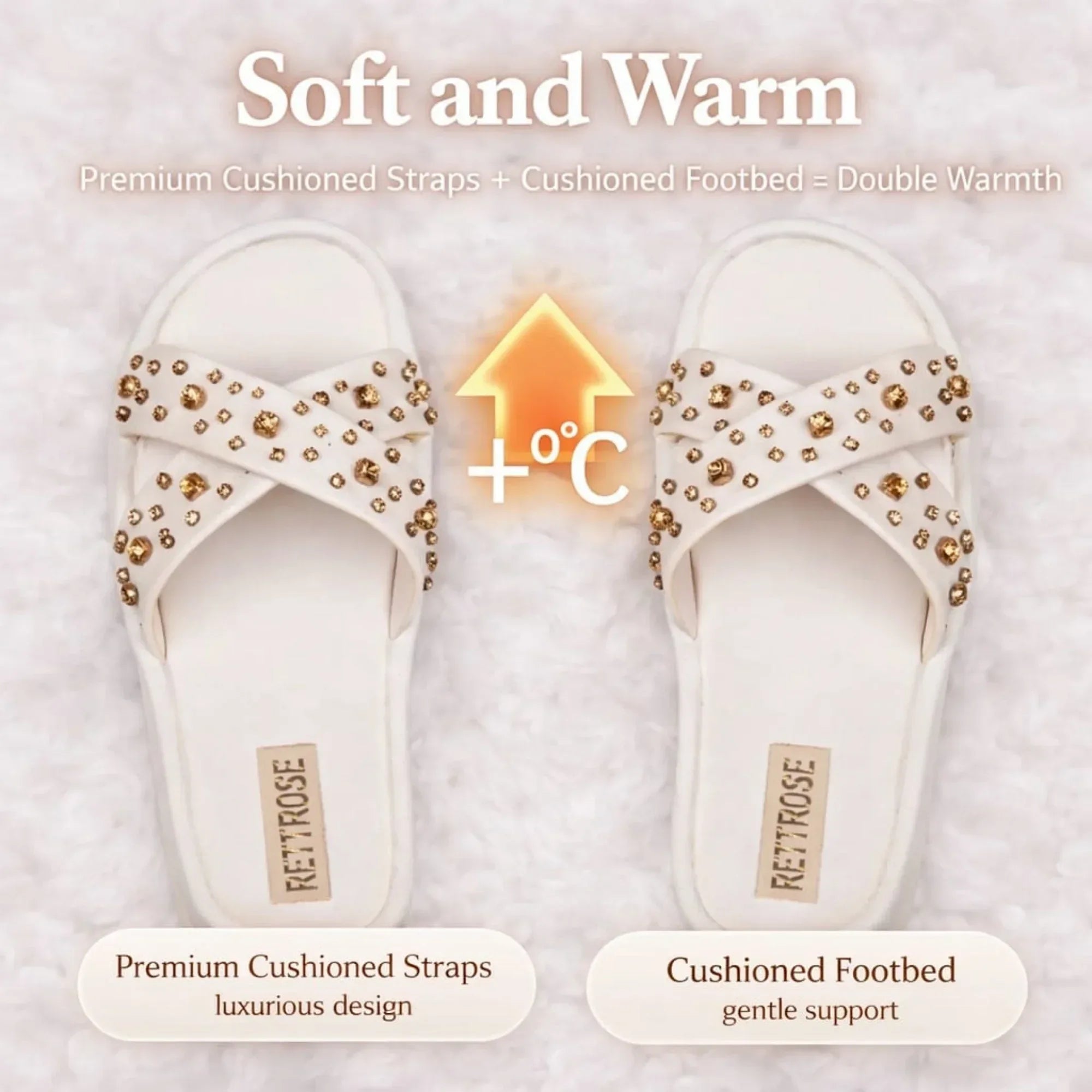 The Aurora White Luxury Cross Over Embellished Slides