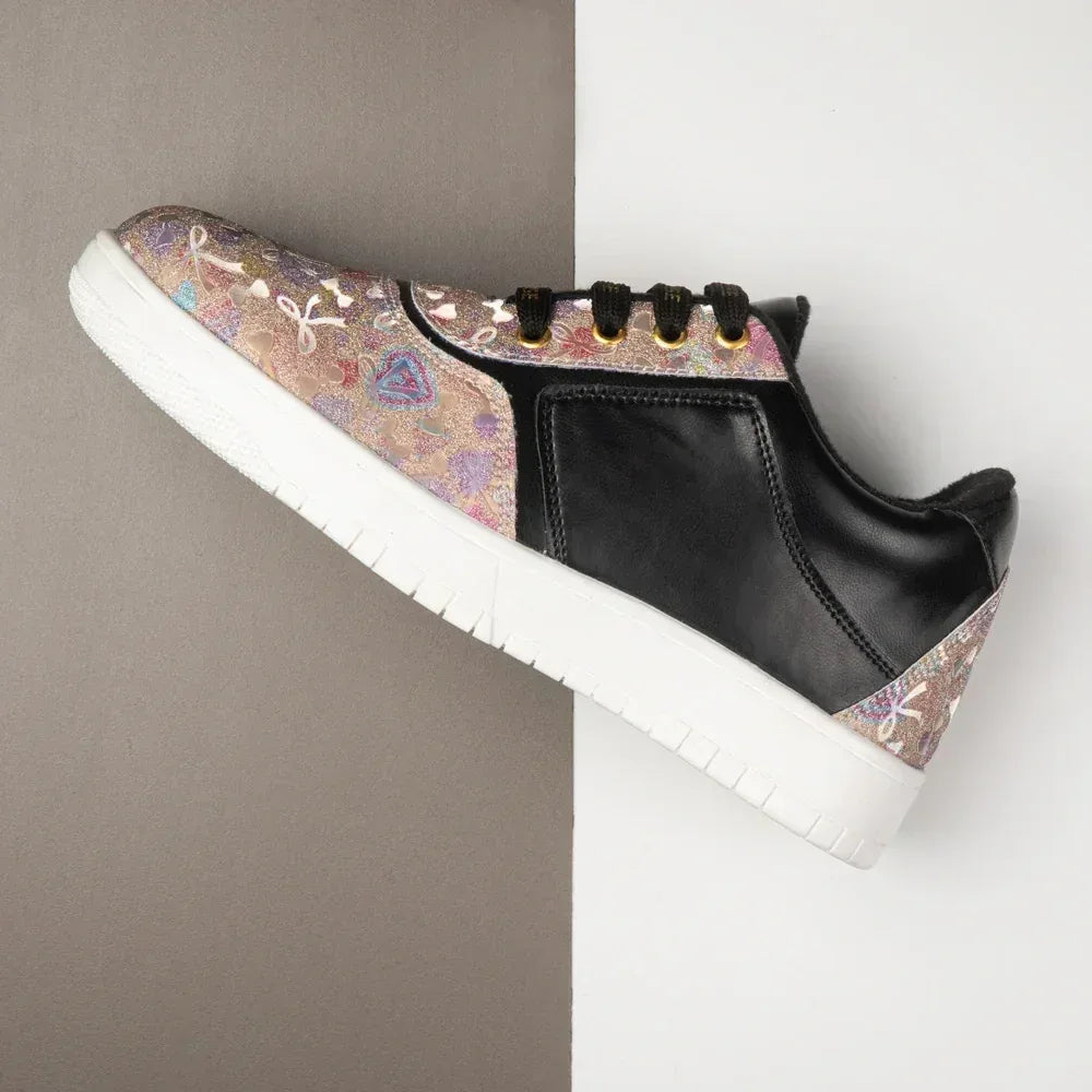 The Ocean Haze Gold Black Luxury Embellished Casual Sneaker