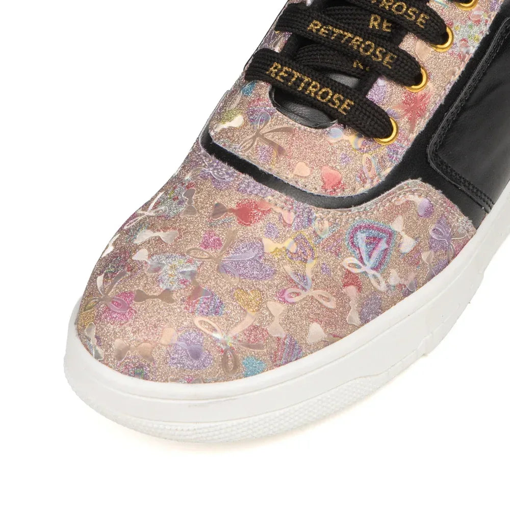 The Ocean Haze Gold Black Luxury Embellished Casual Sneaker