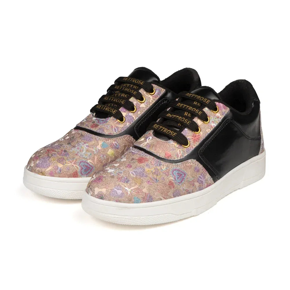 The Ocean Haze Gold Black Luxury Embellished Casual Sneaker