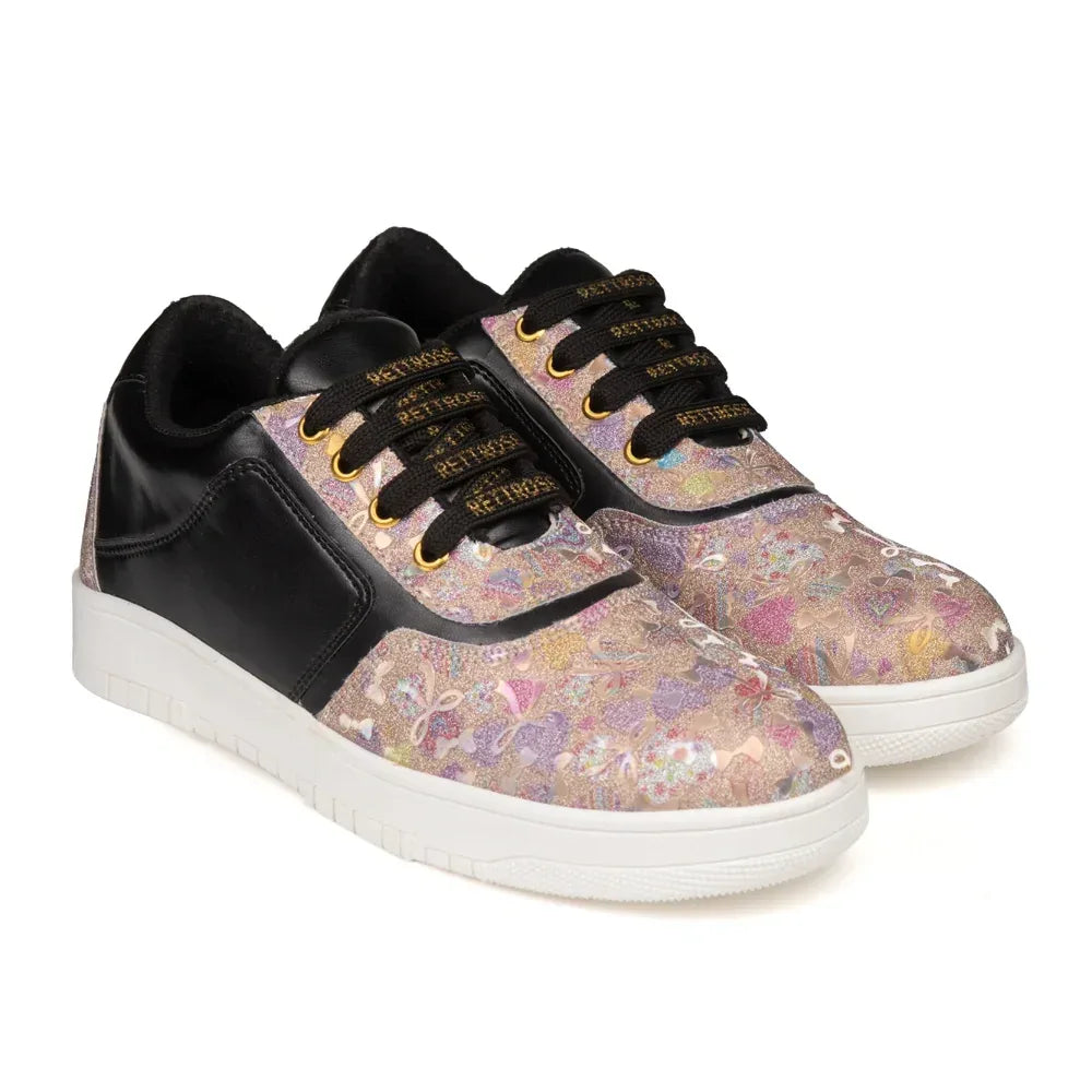 The Ocean Haze Gold Black Luxury Embellished Casual Sneaker