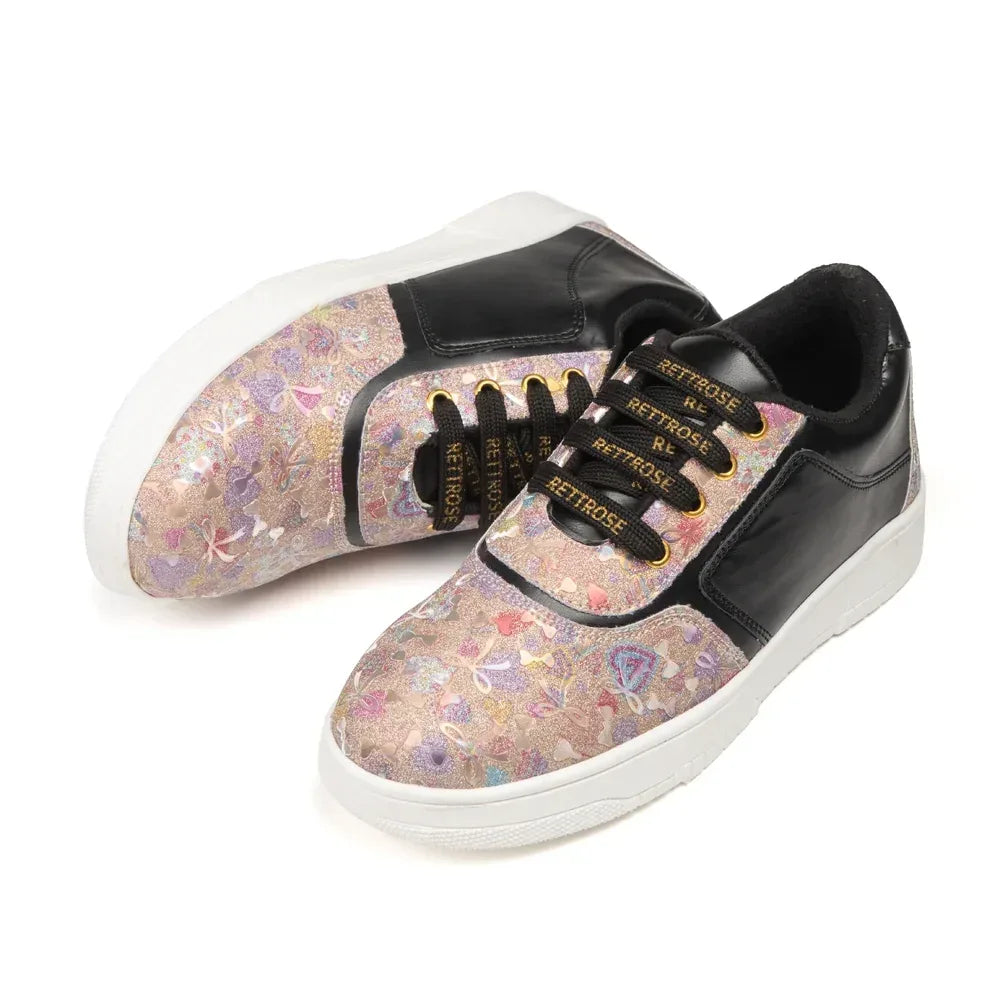 The Ocean Haze Gold Black Luxury Embellished Casual Sneaker