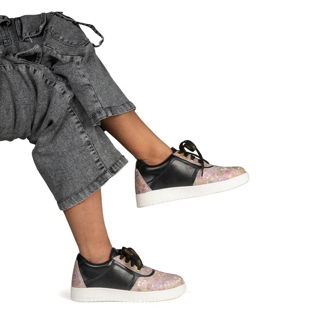 The Ocean Haze Gold Black Luxury Embellished Casual Sneaker