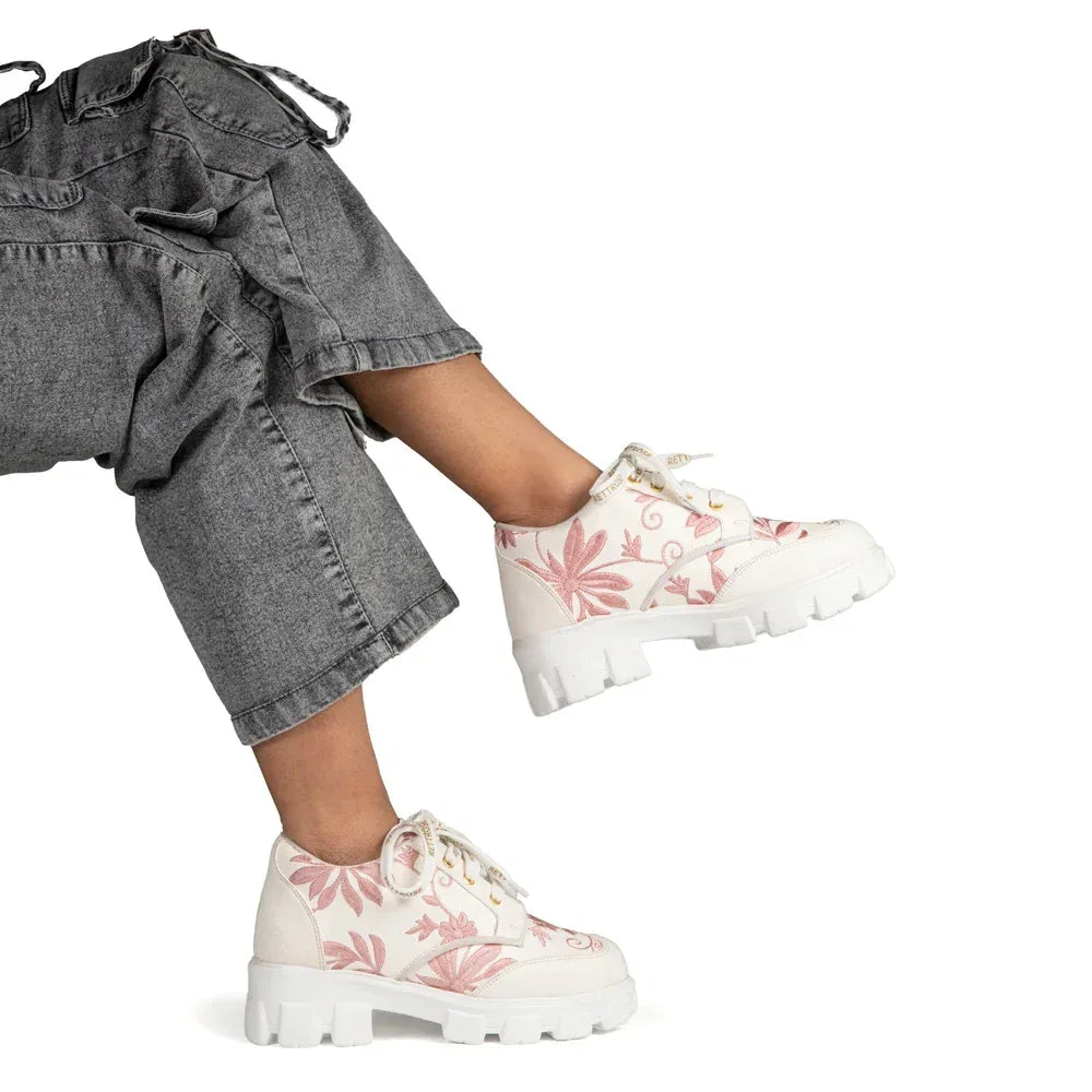 The Rose Blush White Luxury Embellished Casual Sneaker