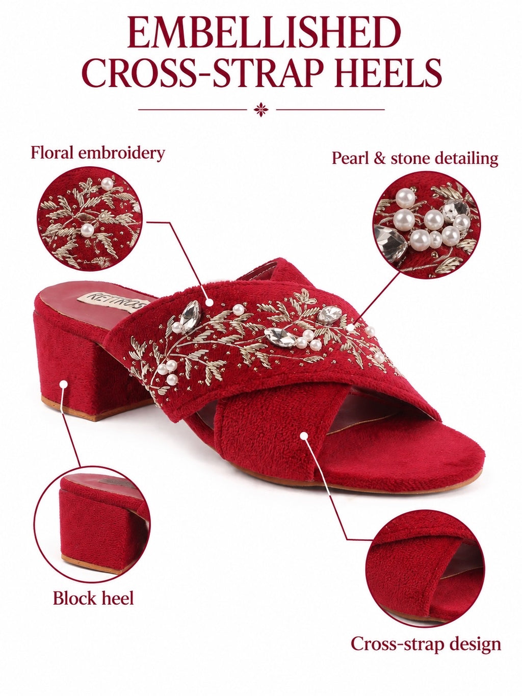 Maroon Meenakari Heels