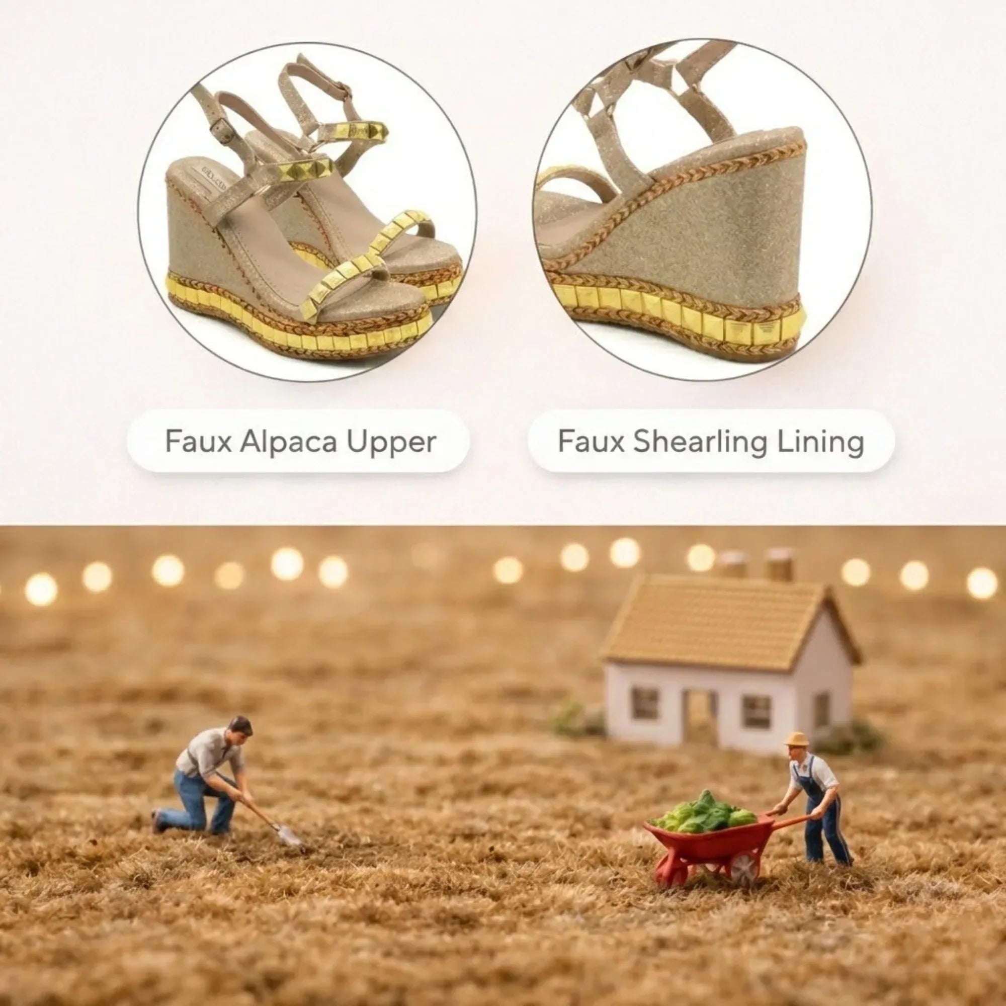 The Rosalie Nude Hand Embellished Luxury Wedge Shoe