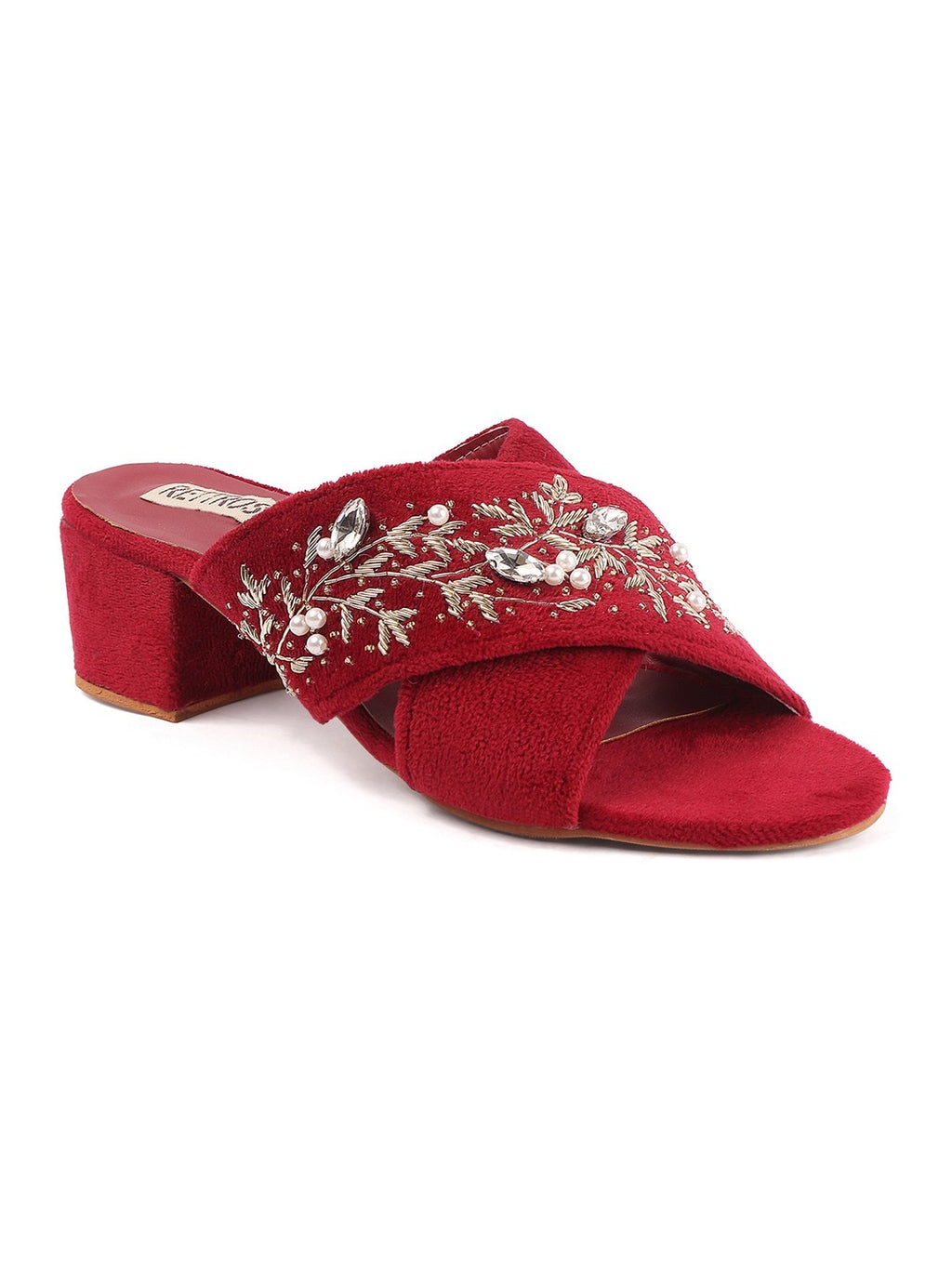 Maroon Meenakari Heels