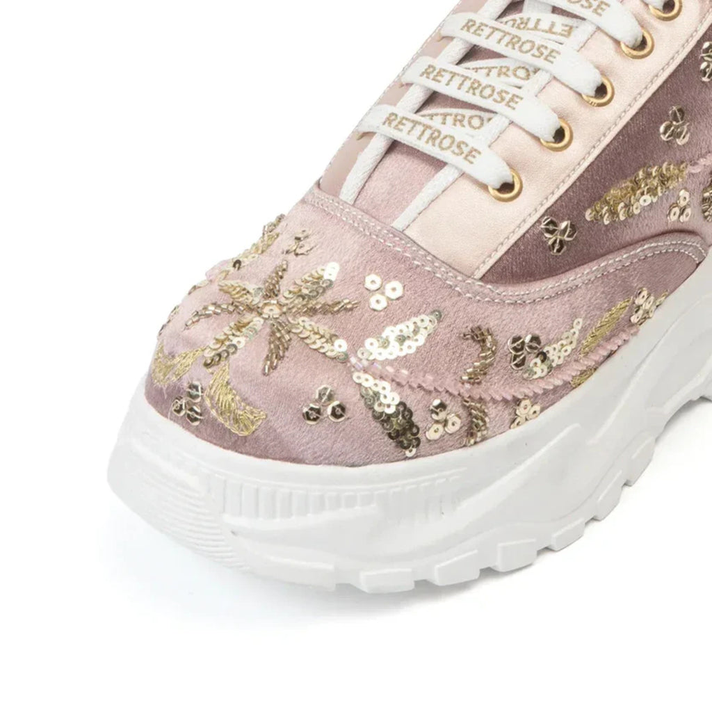 The Amelienne Luxury Blush Vine Embellished Trainer
