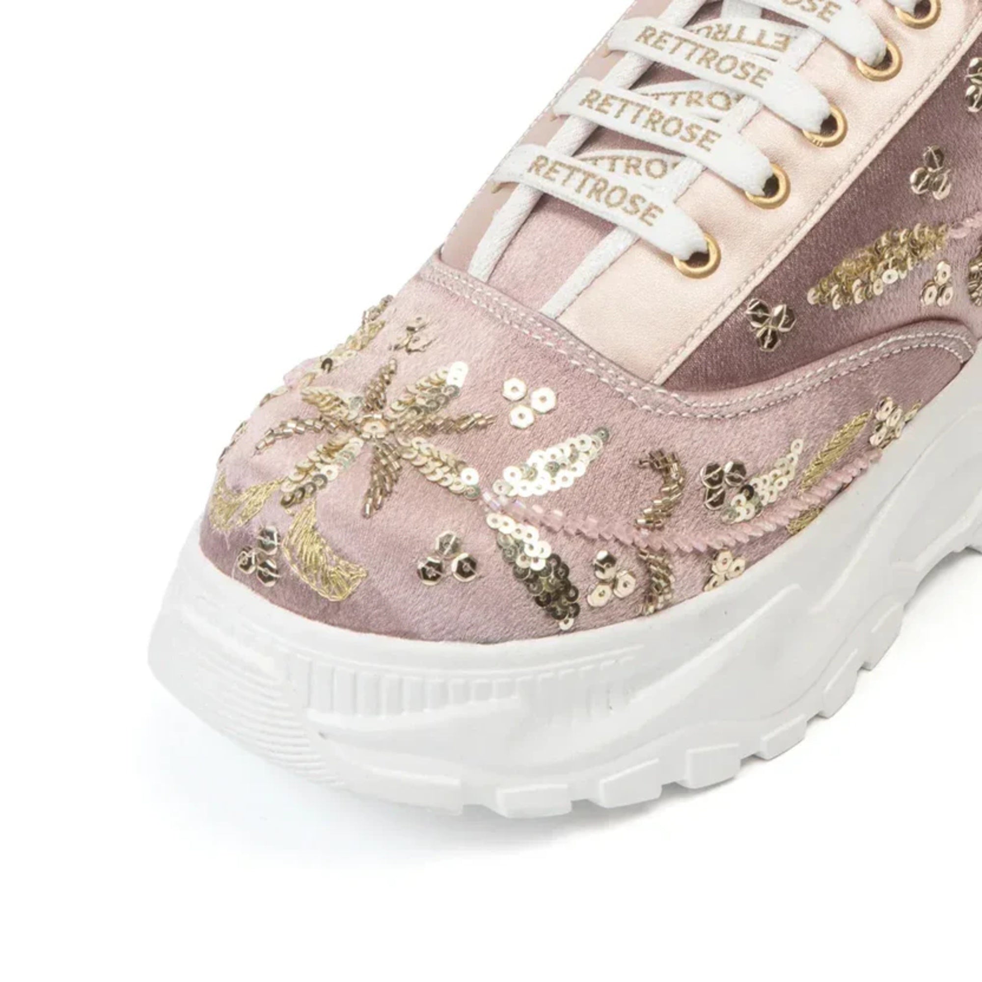 The Amelienne Luxury Blush Vine Embellished Trainer