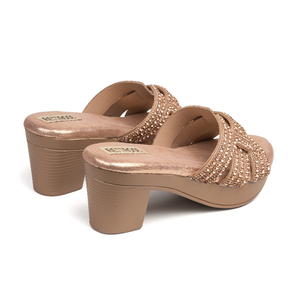 The Regal Sparkle Luxury Embellished Heel Mules