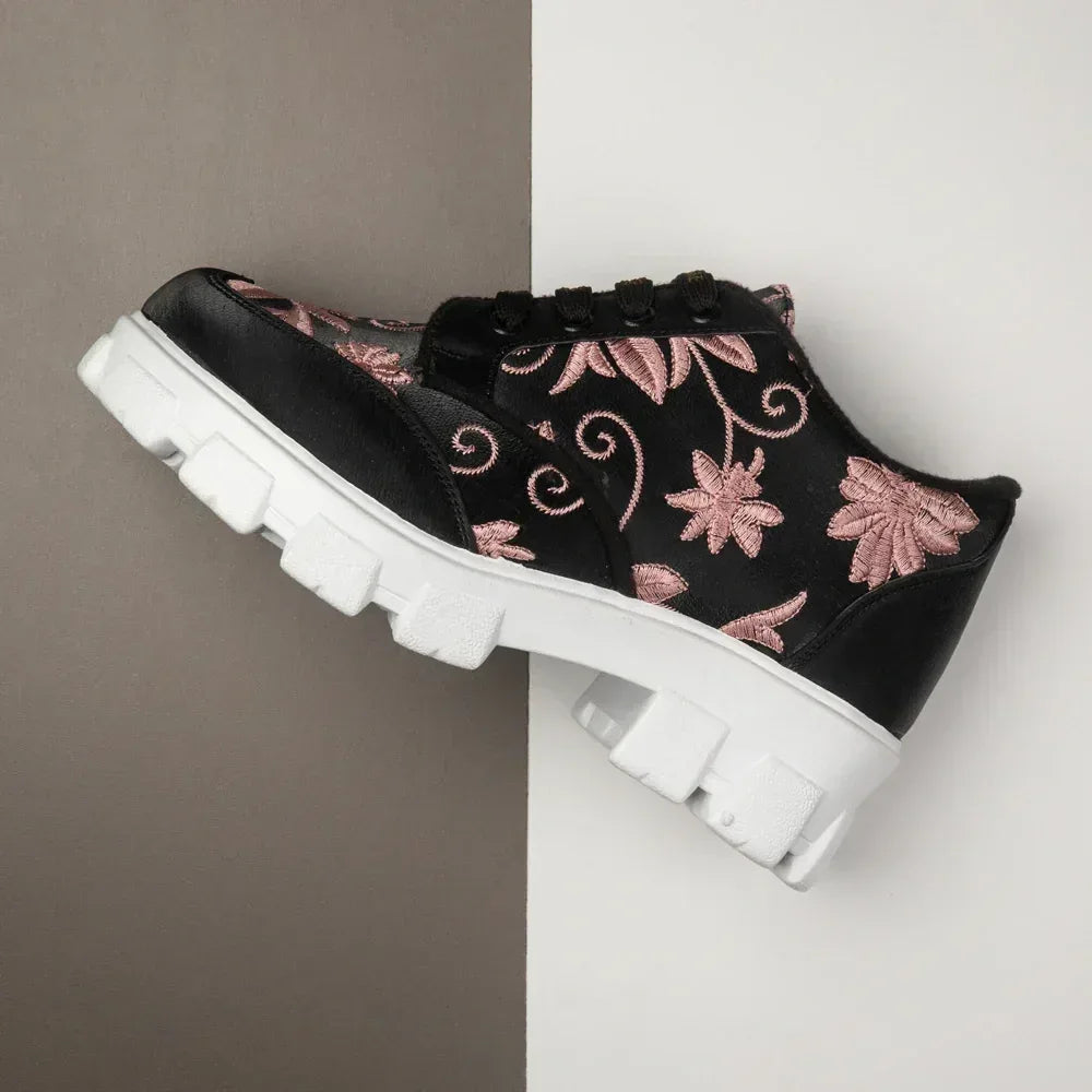 The Rose Blush Black Luxury Embellished Casual Sneaker