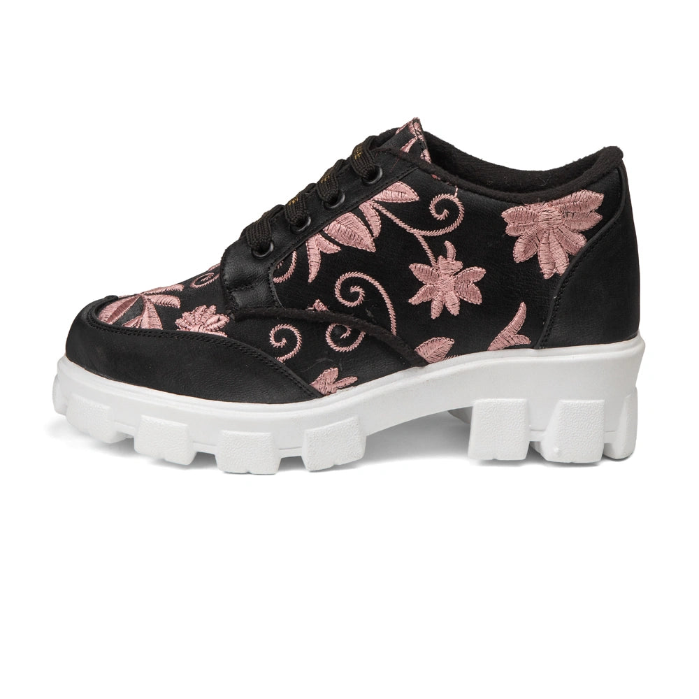 The Rose Blush Black Luxury Embellished Casual Sneaker