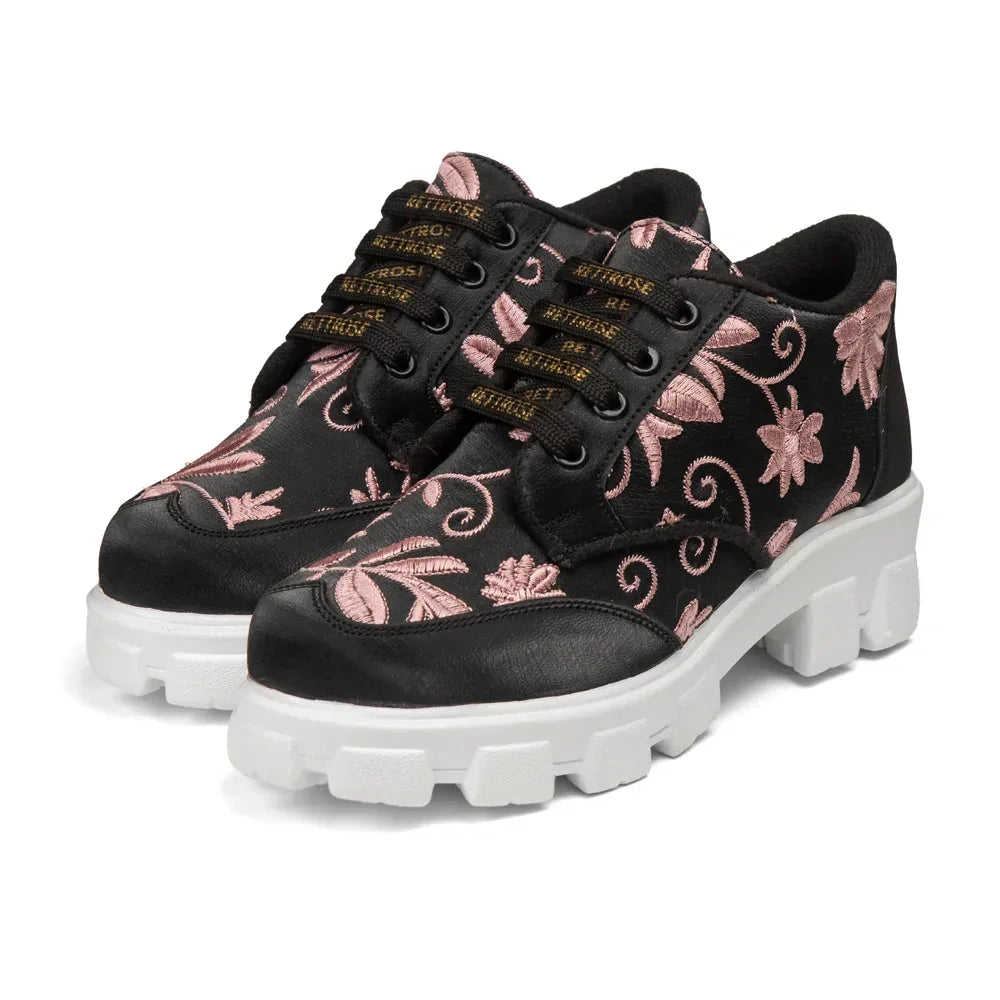 The Rose Blush Black Luxury Embellished Casual Sneaker