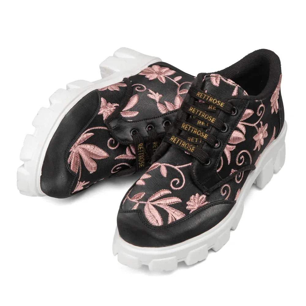 The Rose Blush Black Luxury Embellished Casual Sneaker