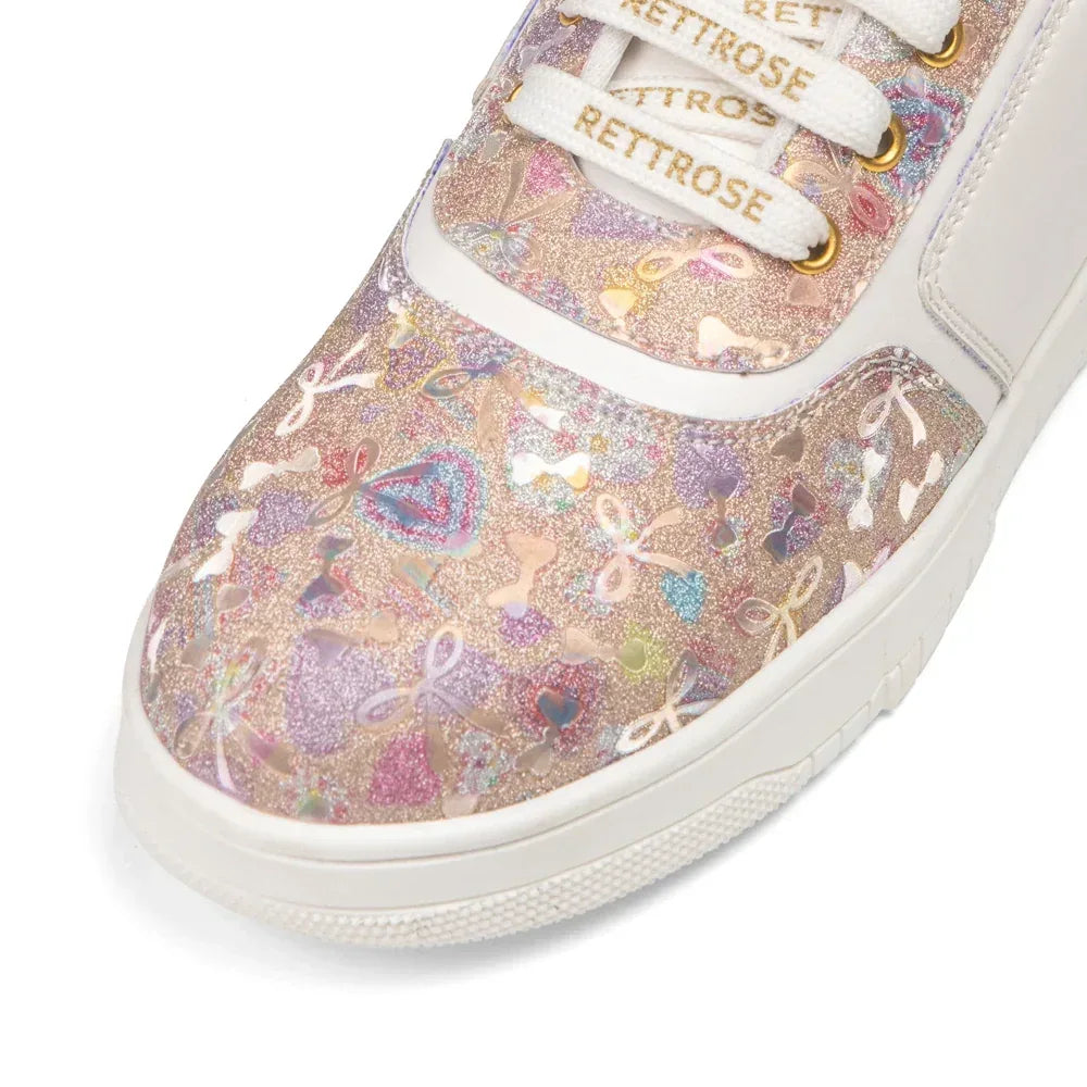 The Ocean Haze Gold White Luxury Embellished Casual Sneaker