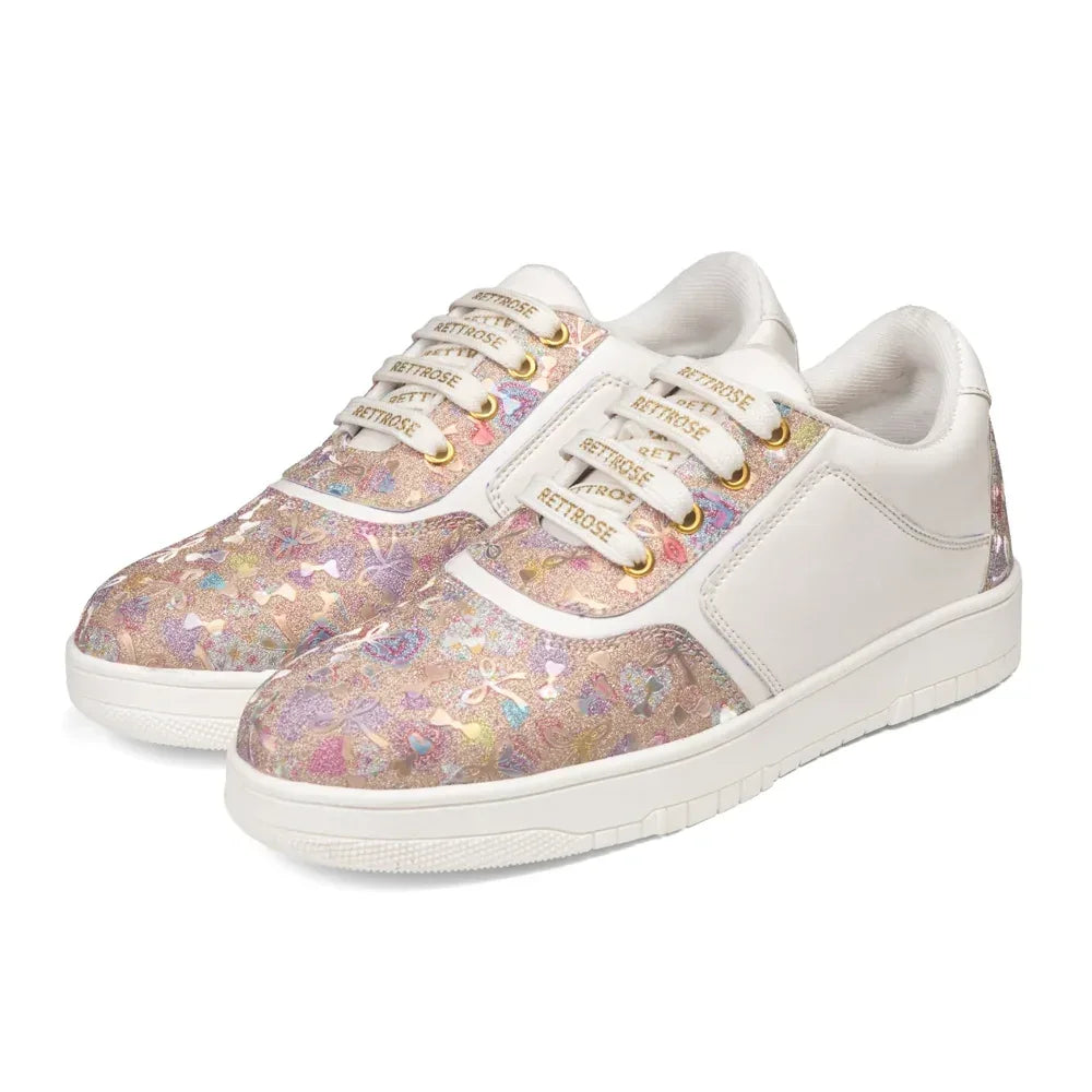 The Ocean Haze Gold White Luxury Embellished Casual Sneaker