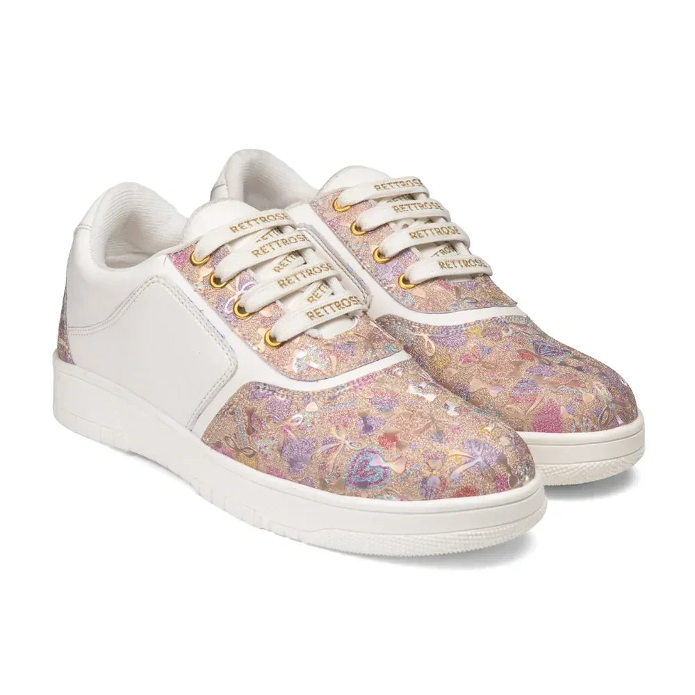 The Ocean Haze Gold White Luxury Embellished Casual Sneaker