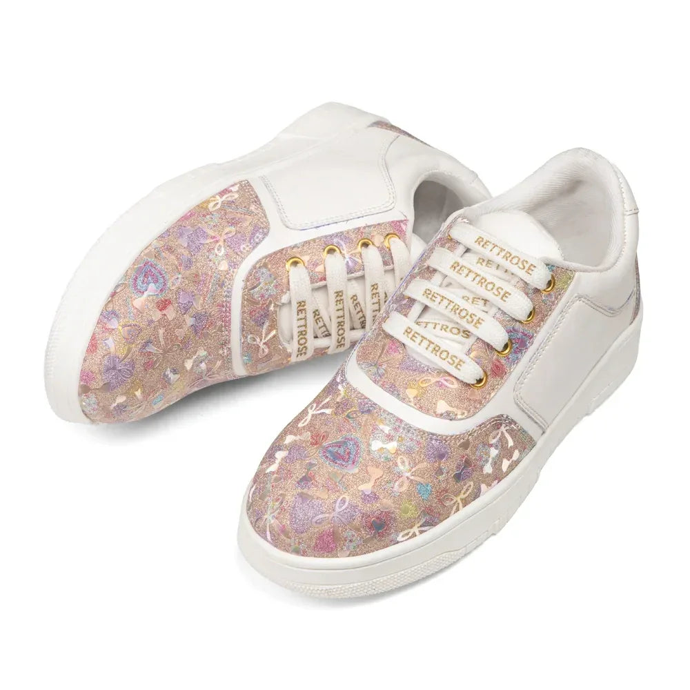 The Ocean Haze Gold White Luxury Embellished Casual Sneaker