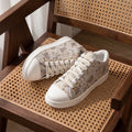 The Botanical Flora White Gray Luxury Embellished Casual Sneaker