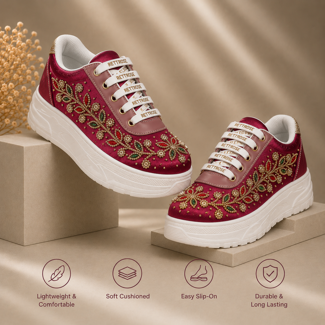 The Mirabelle Luxury Majestic Vine Embellished Trainer