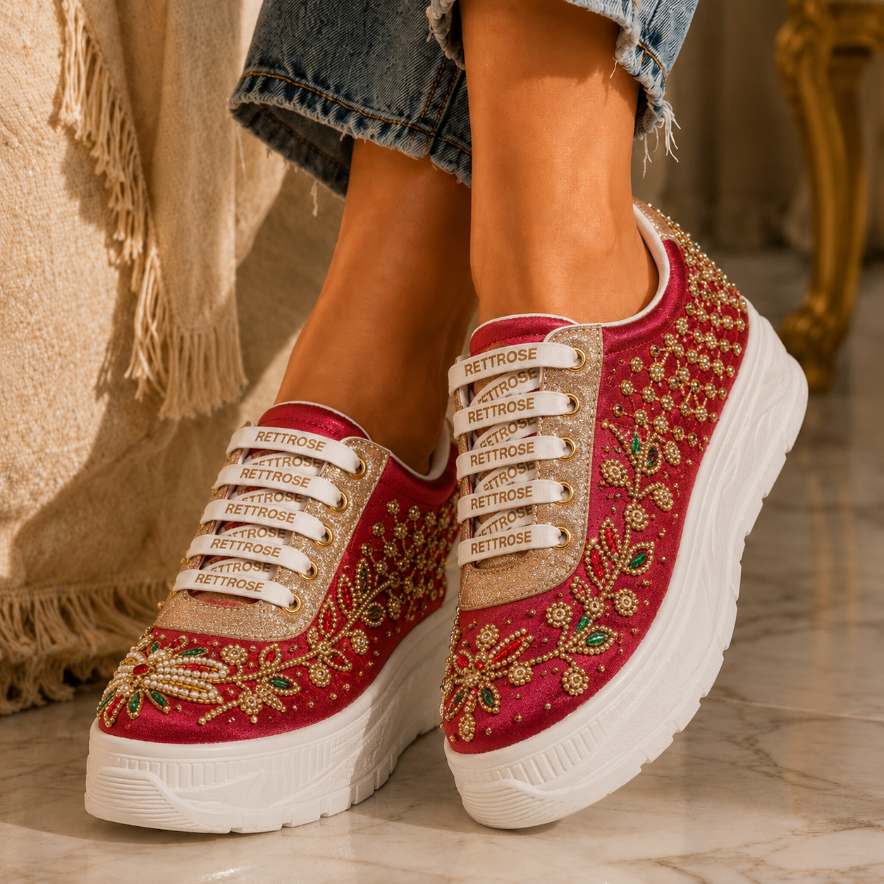 The Mirabelle Luxury Majestic Vine Embellished Trainer