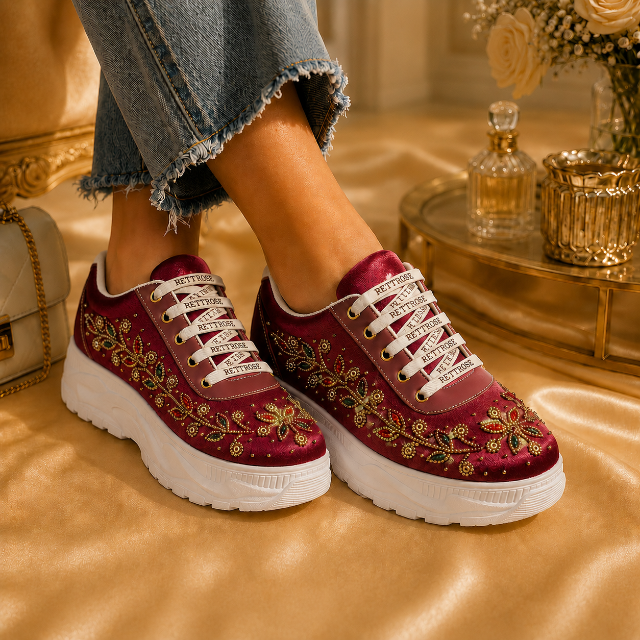 The Mirabelle Luxury Majestic Vine Embellished Trainer