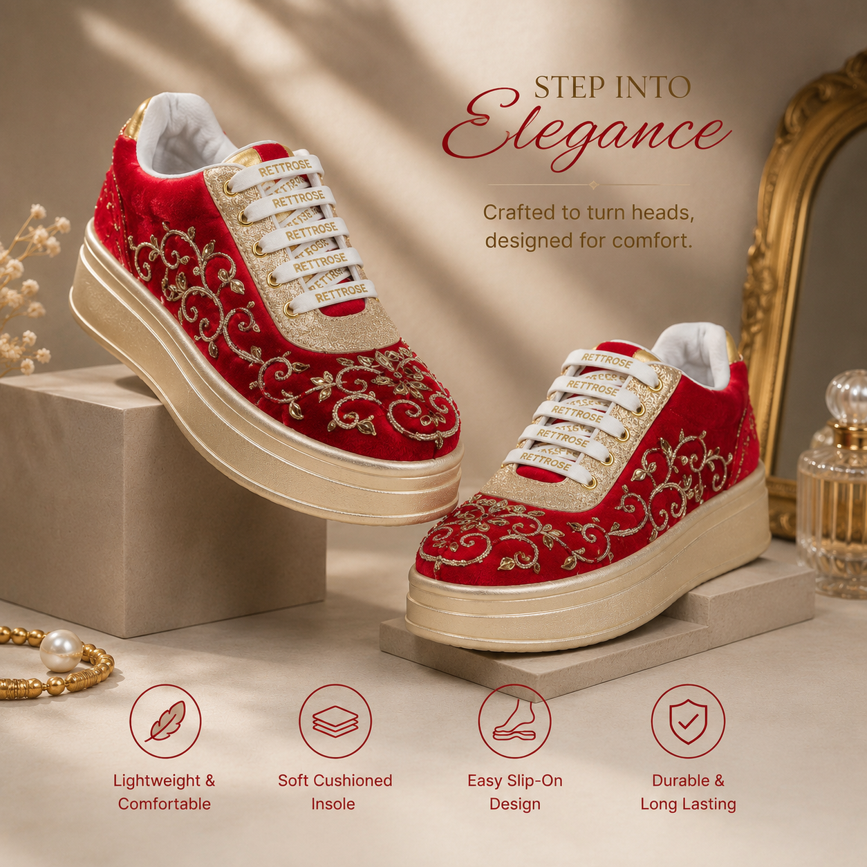The Monarch Luxury Baroque Vine Embellished Trainer