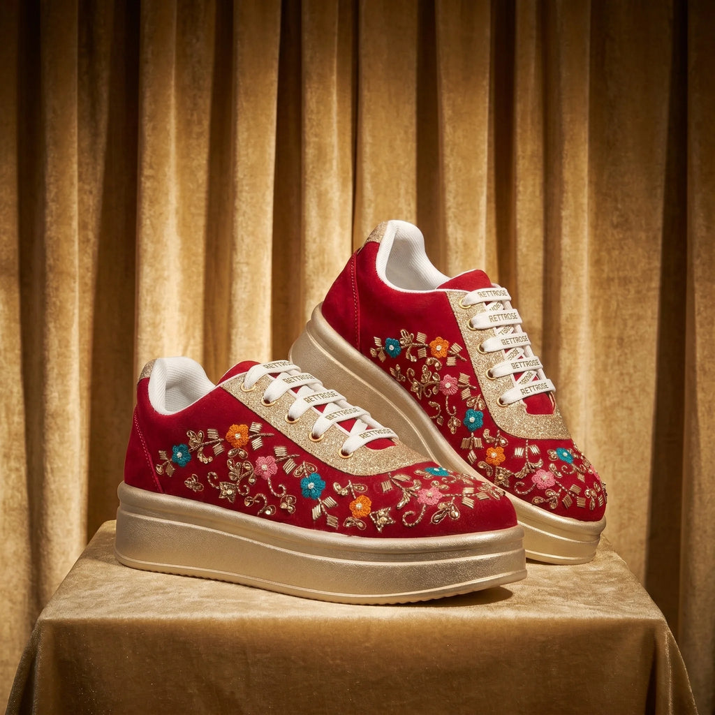 The Clarisse Luxury Imperial Bloom Embellished Trainer