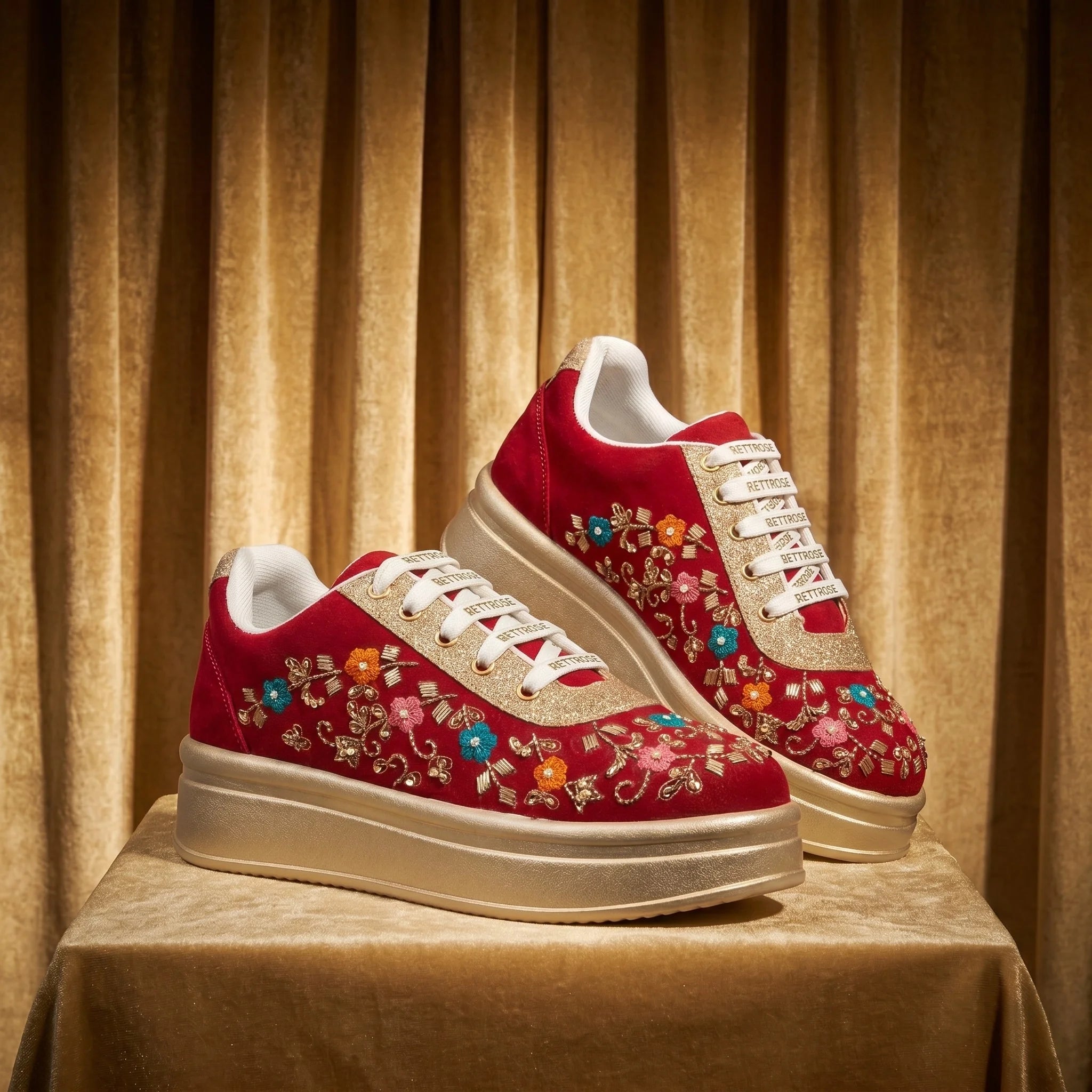 The Clarisse Luxury Imperial Bloom Embellished Trainer