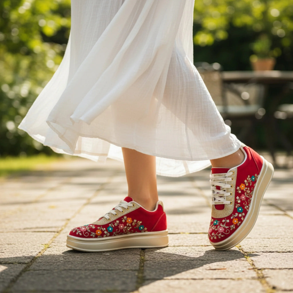 The Clarisse Luxury Imperial Bloom Embellished Trainer
