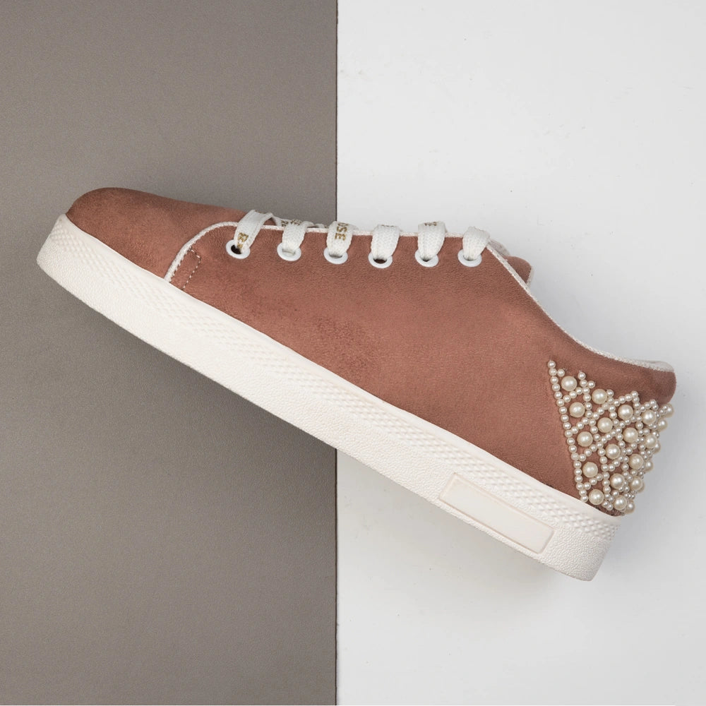 The Elena Desert Storm Luxury Embellished Trainer