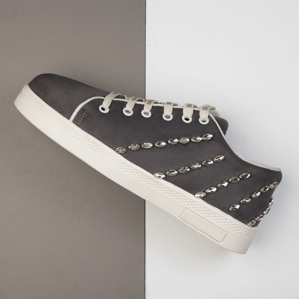 The Ivy Grey Luxury Embellished Trainer