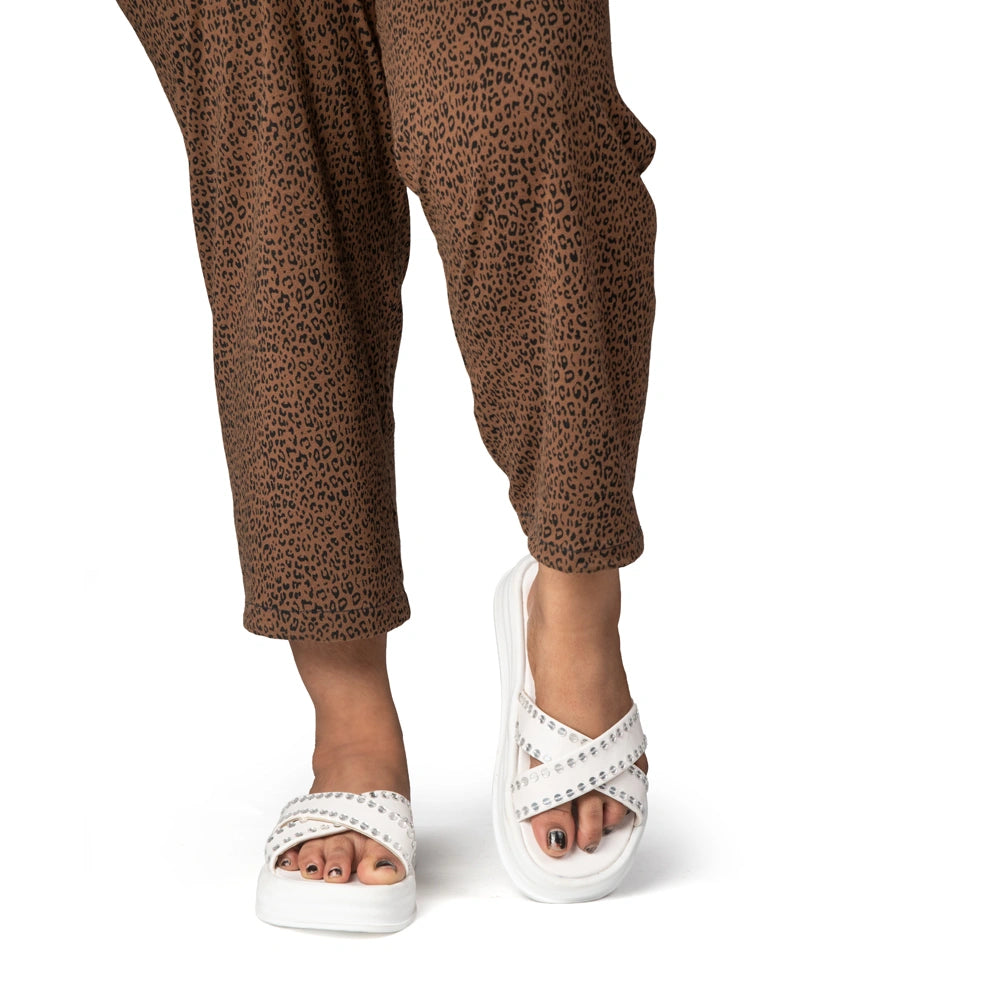 The Willow White Luxury Cross Over Embellished Slides