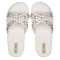 The Aurora White Luxury Cross Over Embellished Slides