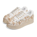 RETTROSE | Ivory Bridal Sneakers | Hand Embroidered Indian  Wedding Shoes | Pearl & Zari Work | Platform Footwear